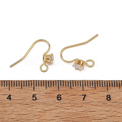SHEGRACE Brass Pave Cubic Zirconia Earring Findings XGRQ4S645-743G-1