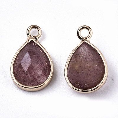 Natural Strawberry Quartz Charms G-N326-50C-1