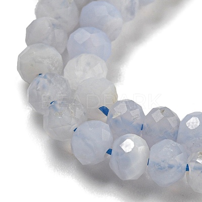 Faceted Rondelle Natural Blue Lace Agate Beads Strands G-F289-04A-1