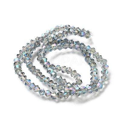 1 Strand Faceted Bicone Full Plated Glass Beads Strands X-EGLA-J026-3mm-F10-1