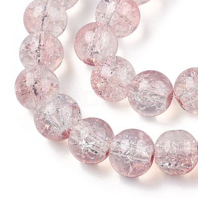 Transparent Crackle Baking Paint Glass Beads Strands DGLA-T003-01C-13-1