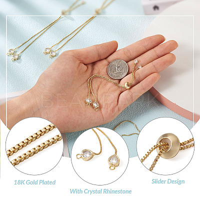 Rack Plating Adjustable Brass Slider Bracelets YS-TAC0001-13G-1
