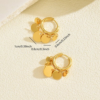 Stainless Steel Flat Round Chandelier Earrings LS-JB5555-1