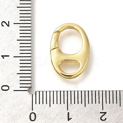Rack Plating Oval Brass Spring Gate Rings KK-Z086-53G-05-1