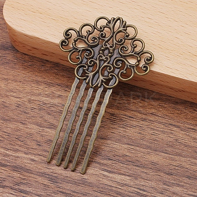 Brass Hair Combs Findings OHAR-PW0001-390AB-1