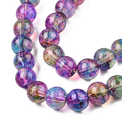 Baking Paint Glass Beads Strands X-DGLA-Q023-6mm-DB57-1