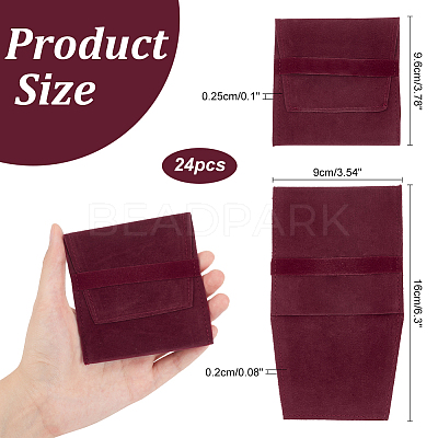 Velvet Jewelry Flap Pouches ABAG-WH0038-43A-1