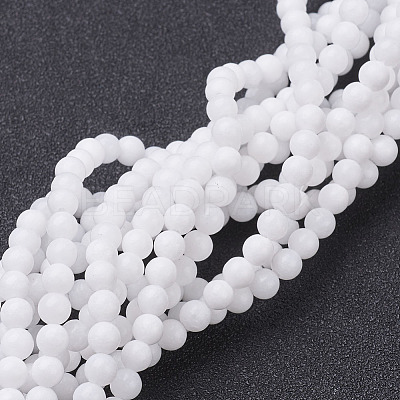 Natural White Jade Beads Strands GSR10mmC067-1