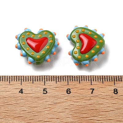 Baking Paint Glass Bumpy Beads Heart LAMP-V001-07E-1