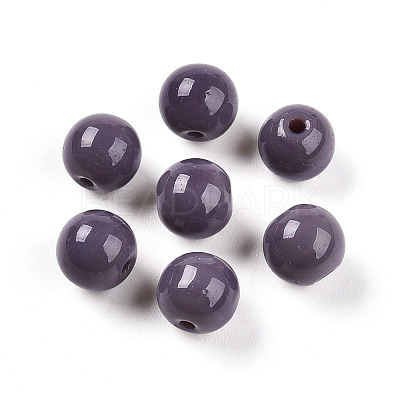 Opaque Solid Color Glass Beads X1-GLAA-N007-8mm-A07-1