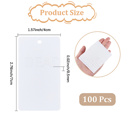 100Pcs Rectangle PP Plastic Price Tags CDIS-SP0001-39-1