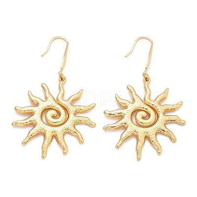 Sun 304 Stainless Steel Dangle Earrings X-EJEW-C142-10G-1