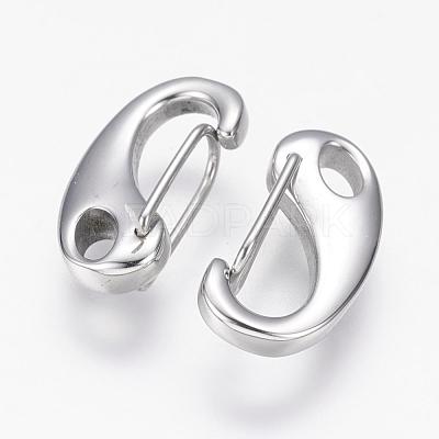 Tarnish Resistant 304 Stainless Steel Push Gate Snap Keychain Clasp Findings STAS-G143-11D-1