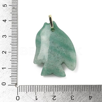 Natural Green Aventurine Carved Pendants G-G460-01G-05-1