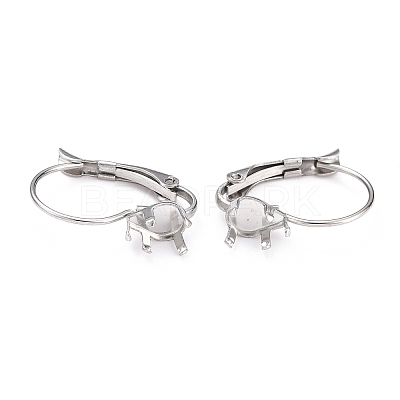 Tarnish Resistant 304 Stainless Steel Leverback Earring Settings STAS-B003-07P-1