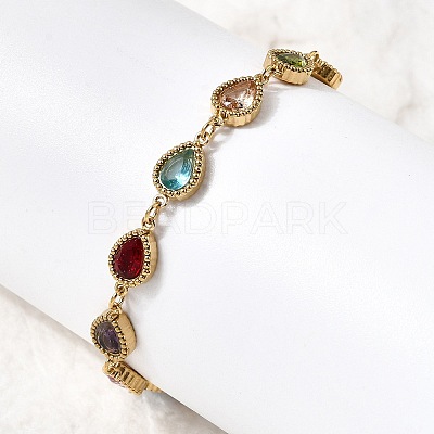 304 Stainless Steel Link Chain Bracelets for Women BJEW-A093-01A-G-1