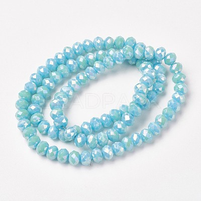 Electroplate Opaque Glass Beads Strands EGLA-A034-P8mm-T11-1