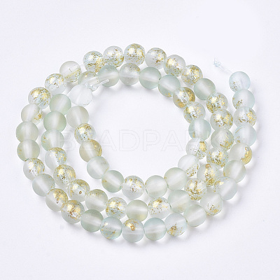 Frosted Spray Painted Glass Beads Strands GLAA-N035-03B-C09-1