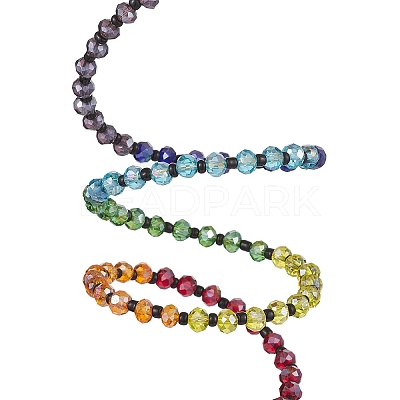 Glass Spiral Pendant Decorations HJEW-TA00269-1