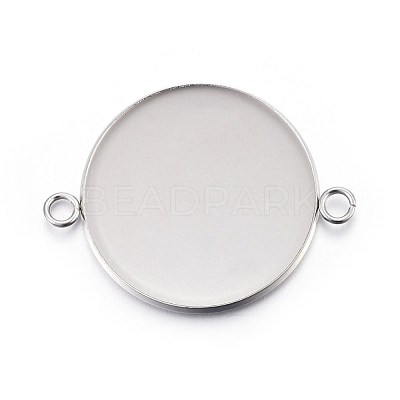 Tarnish Resistant 304 Stainless Steel Cabochon Connector Settings STAS-F191-15P-J-1