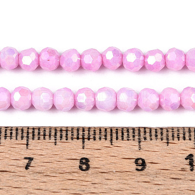 Anti-Tarnish Electroplate Glass Beads Strands EGLA-T021-4mm-15-01-1