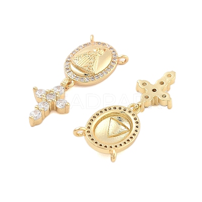 Brass Pave Cubic Zirconia Pendants KK-U009-09G-G-1