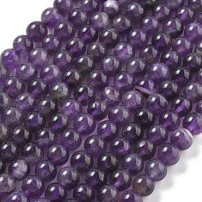 Natural Amethyst Beads Strands G-M445-8MM-01F-1