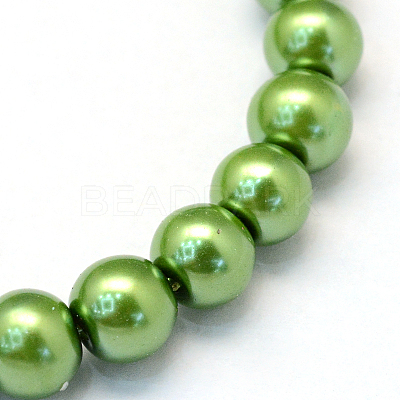 Baking Paint Pearlized Glass Pearl Round Bead Strands HY-Q003-10mm-13-1