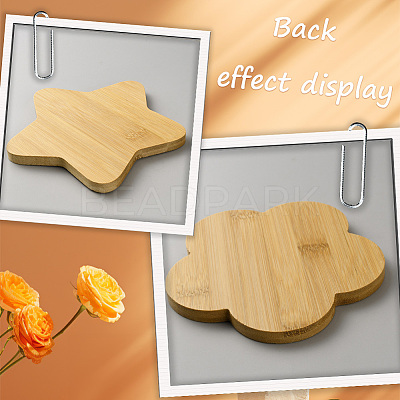 2Pcs 2 Styles Bamboo Saucer for Succulent Planter Pots AJEW-GF0011-43-1