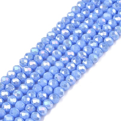 Electroplate Glass Beads Strands EGLA-A044-P2mm-B17-1