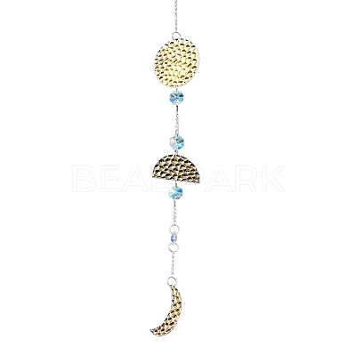 Moon Phase Theme Crystal Glass Sun Catcher Pendant PW-WG27FA6-04-1