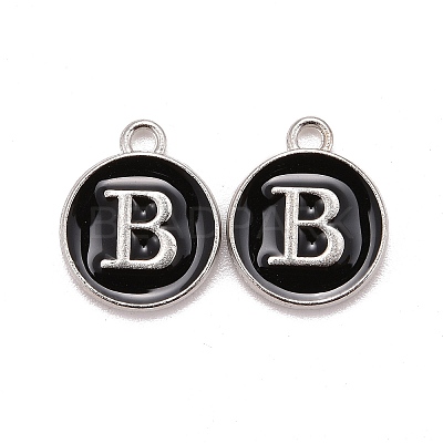 Platinum Plated Alloy Charms LS-ENAM-S118-02B-P-1