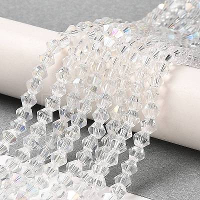 Transparent Electroplate Glass Beads Strands GLAA-F029-3mm-A13-1