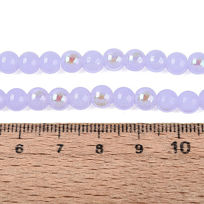 Electroplate Imitation Jade Glass Beads Strands EGLA-Q132-6MM-01B-04-1