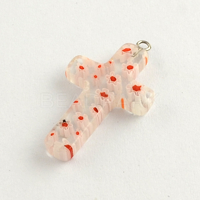 Handmade Millefiori Glass Pendants X-LK-R005-11-1