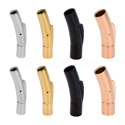 8Pcs 4 Colors Stainless Steel Bayonet Clasps STAS-DR0001-14-1