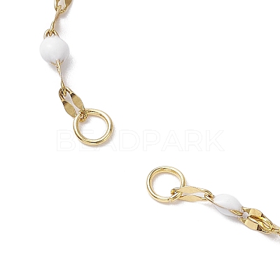 304 Stainless Steel Enamel Dapped Chains Slider Bracelets Making AJEW-JB01293-02-1