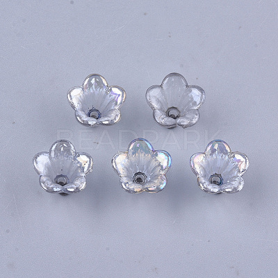 Transparent Acrylic Bead Caps TACR-T007-04F-1