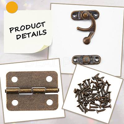 4Pcs Zinc Alloy Wooden Box Lock Catch Clasps DIY-CL0001-35-1