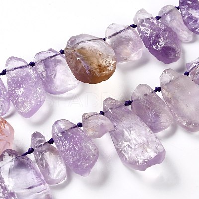 Rough Raw Natural Ametrine Beads Strands G-G010-08-1