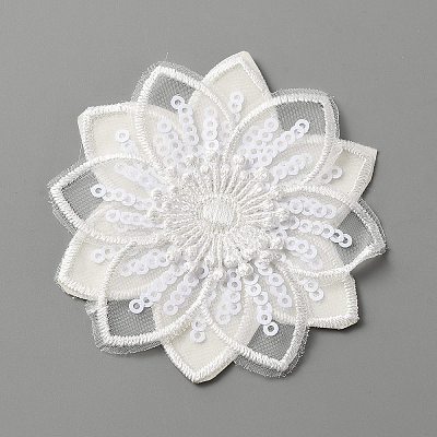 Computerized Embroidery Lace Self Adhesive/Sew on Patches DIY-WH0410-49M-1