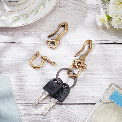 2Pcs Brass D Ring Screw Pin Anchor Shackle FIND-WR0010-60-1