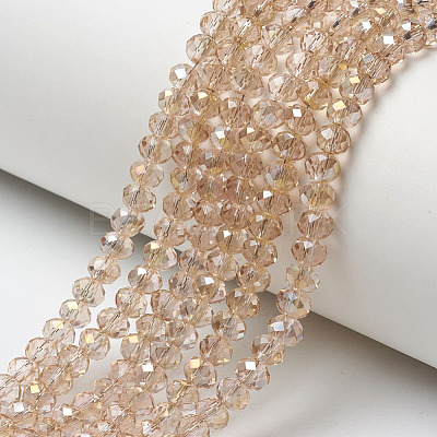 Electroplate Transparent Glass Beads Strands EGLA-A034-T6mm-H04-1