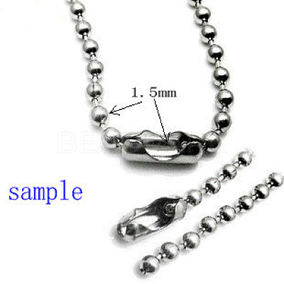 Tarnish Resistant Stainless Steel Ball Chain Connectors X-STAS-L018H-P-1