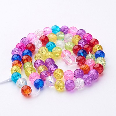 Crackle Glass Beads Strands GGM002-1