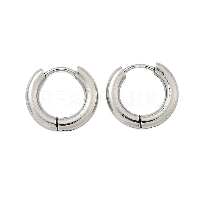 Tarnish Resistant 304 Stainless Steel Huggie Hoop Earrings X-EJEW-F111-16mm-P-1