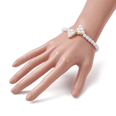 Shell Pearl Link Bracelets BJEW-JB11374-1