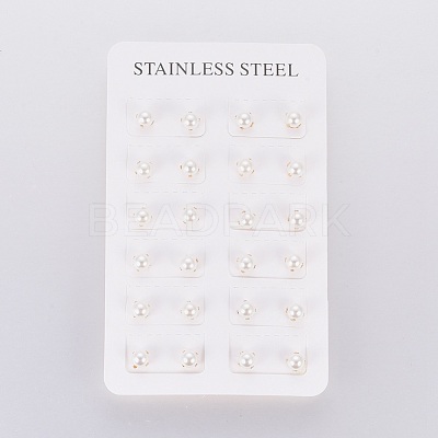 304 Stainless Steel Stud Earrings EJEW-I229-01G-B-1