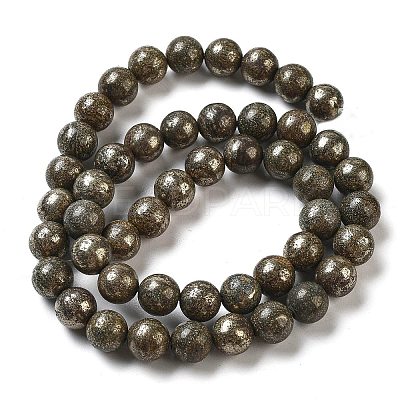 Natural Pyrite Beads Strands G-S265-03-8mm-1