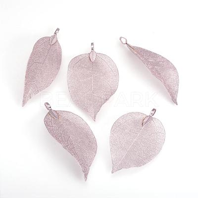 Electroplated Natural Leaf Big Pendants IFIN-Q119-03C-1